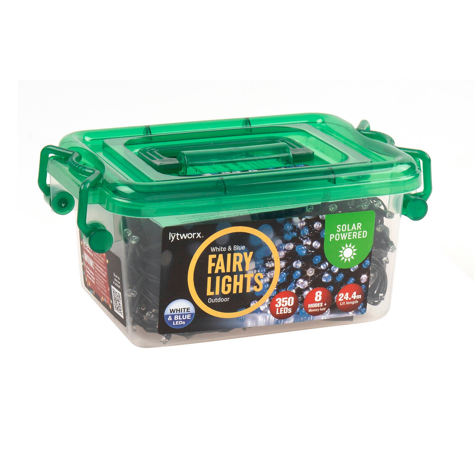 Lytworx Solar Blue and White 350 LED Fairy Lights Outdoor 8 Functions 70670