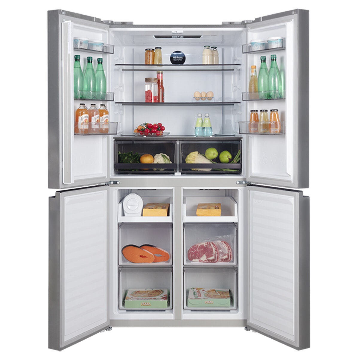 CHiQ 503L French Door Fridge - Silver, Inverter System, Frost Free, Multi Airflow - CCD500NS
