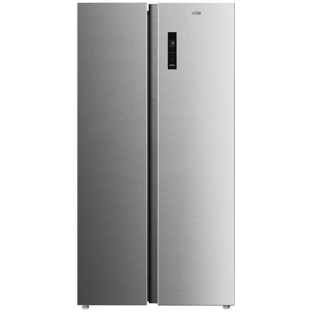 Mykin 555L Side by Side Fridge Freezer - Stainless Steel with LED Lighting and Door Open Alarm - MSBS548X