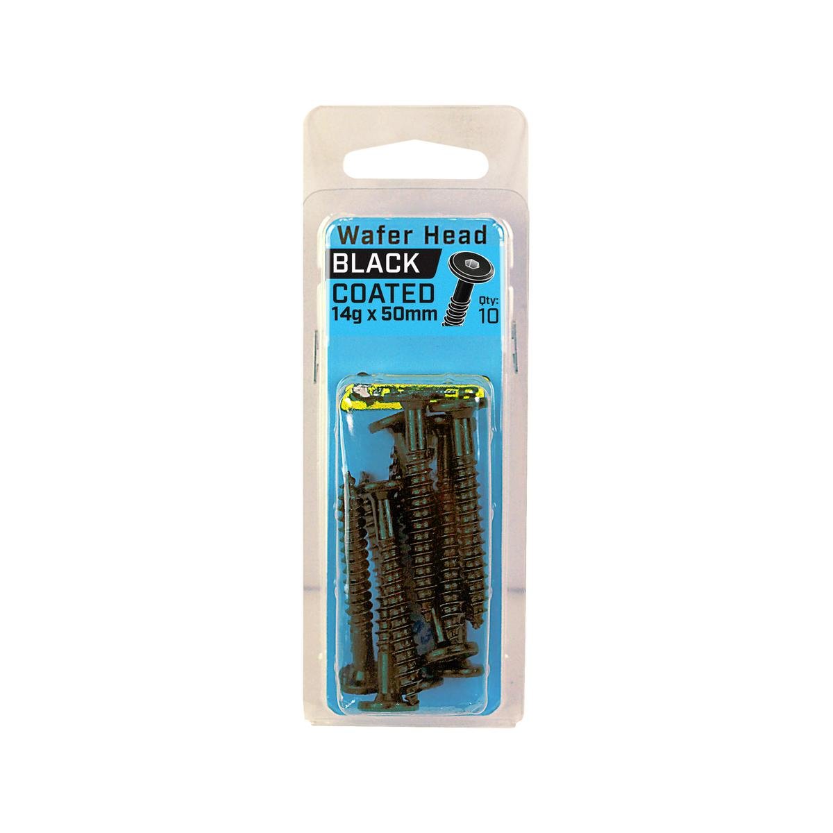 Otter 14 x 50mm Black Wafer Self Drilling Screws