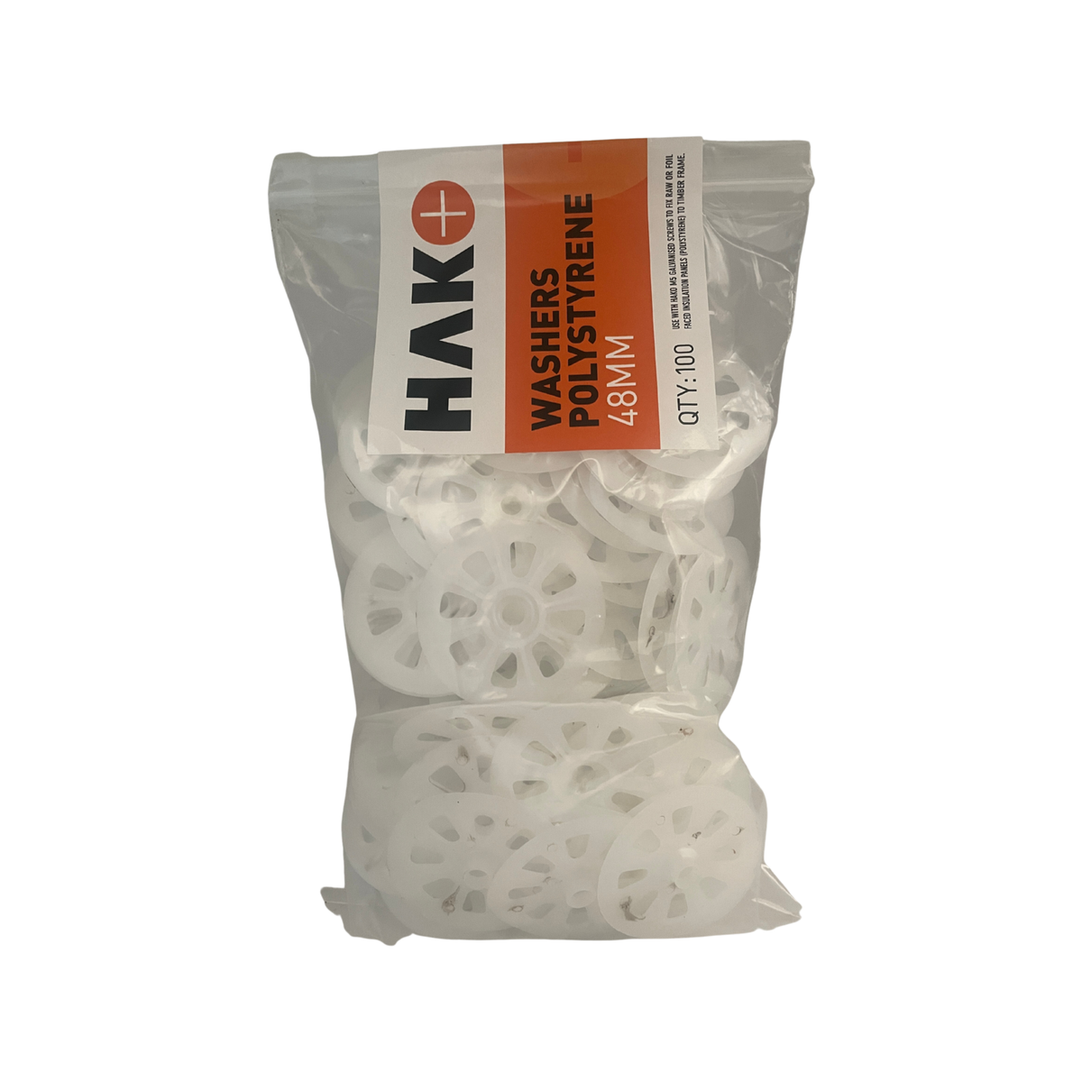 Tox 48mm Polystyrene EPS Insulation Washer - White, 100 Box