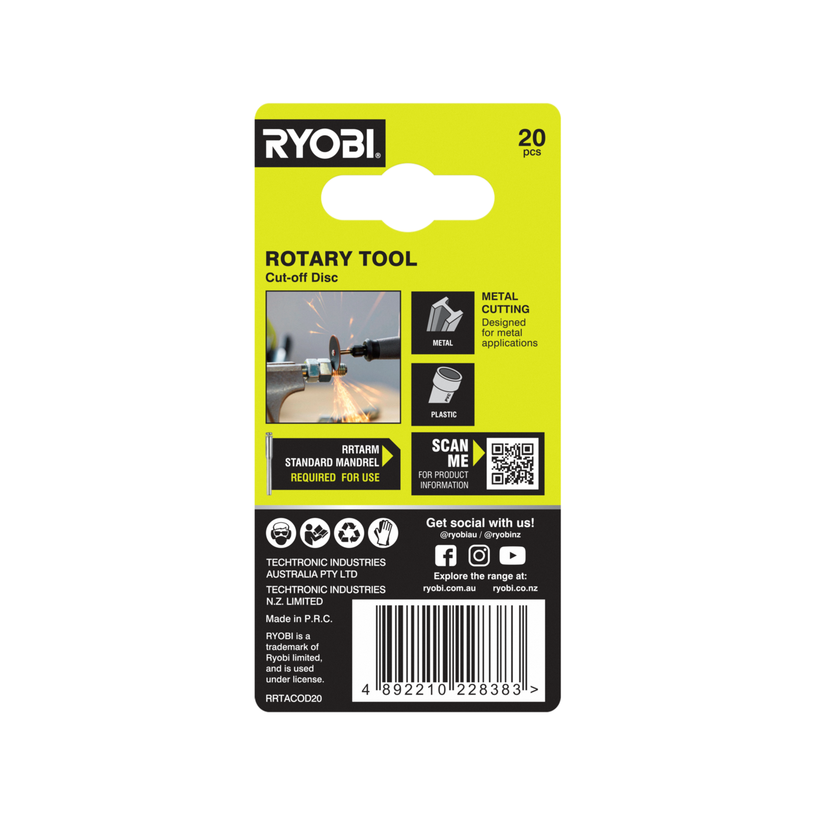 Ryobi 32mm Cutting Disc for Rotary Tools - 20 Pack
