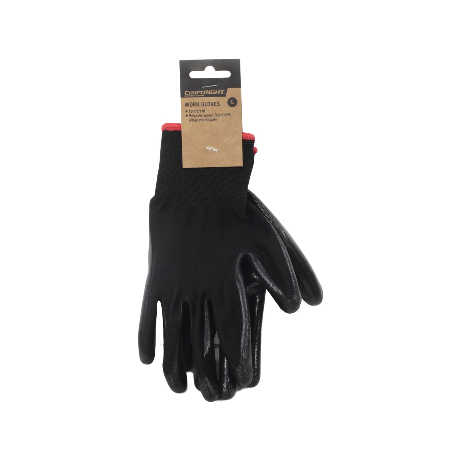 Craftright Large Nitrile Polyester Cotton Gloves, Heat Resistant Non-Slip