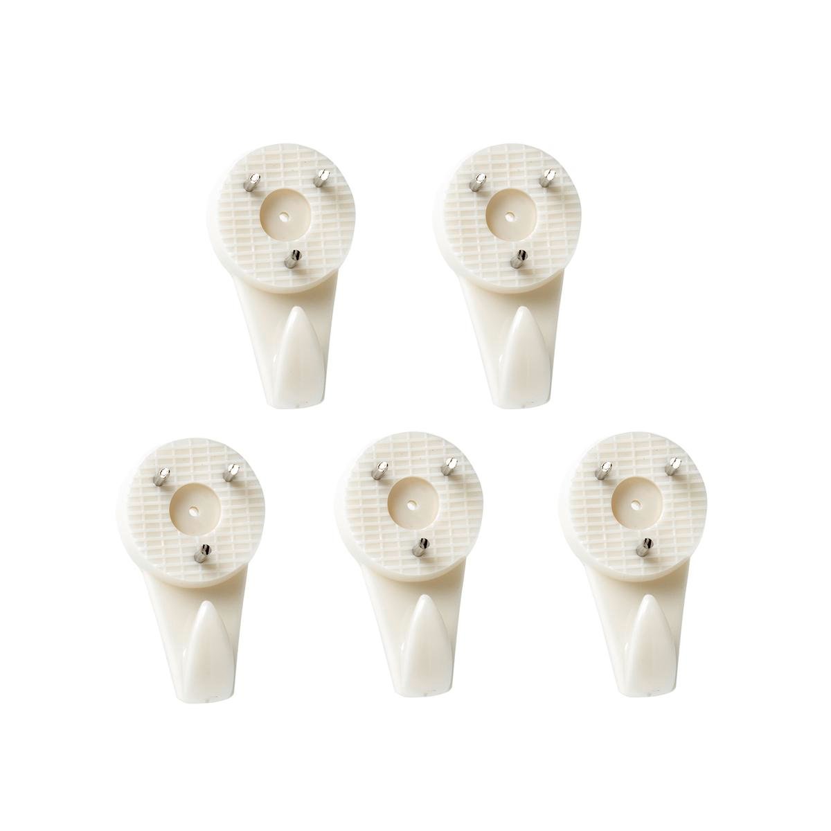 Everhang 4kg White Plastic Picture Hanging Utility Hook - 5 Pack