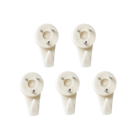 Everhang 4kg White Plastic Picture Hanging Utility Hook - 5 Pack