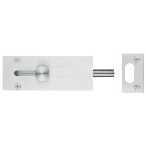 Delf 100mm Satin Chrome Door Drop Bolt - Zinc Alloy
