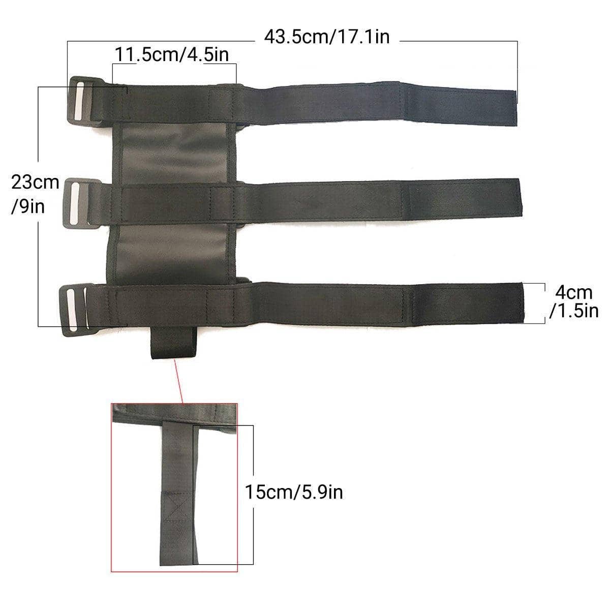 Fire Extinguisher Mounting Strap for Cars and off-Road Vehicles - Black, Pack of 3 - view 3