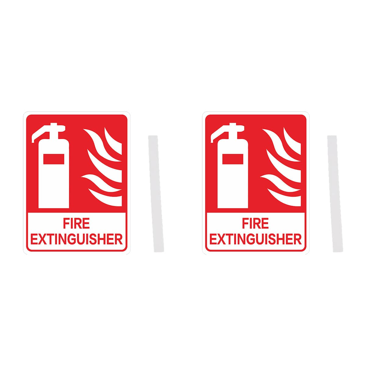 Fire Extinguisher PVC Signs, Red and White - 2 Pack - view 2
