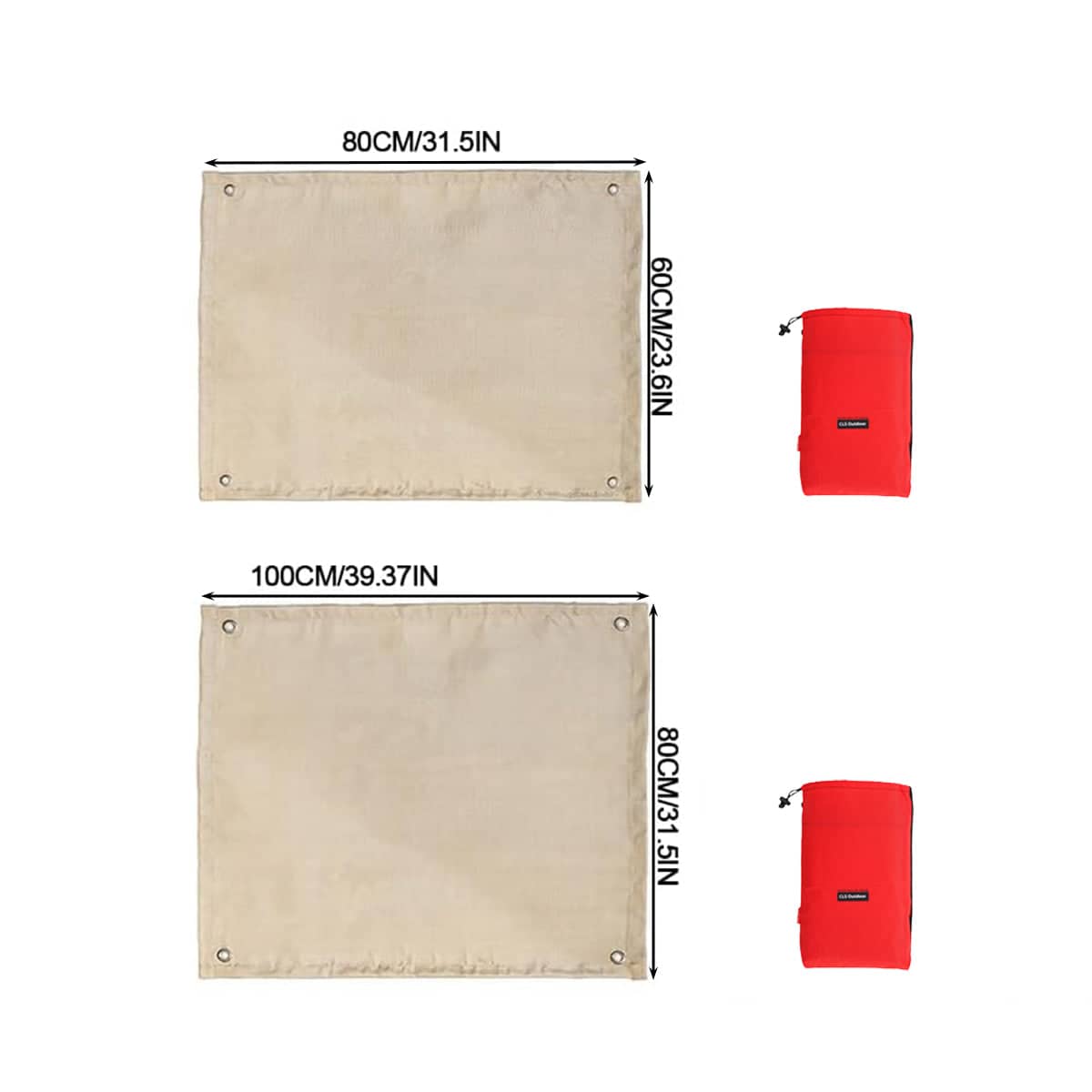 Fireproof Camping Mat, Fiberglass Heat Resistant - 100 x 80 cm - view 4