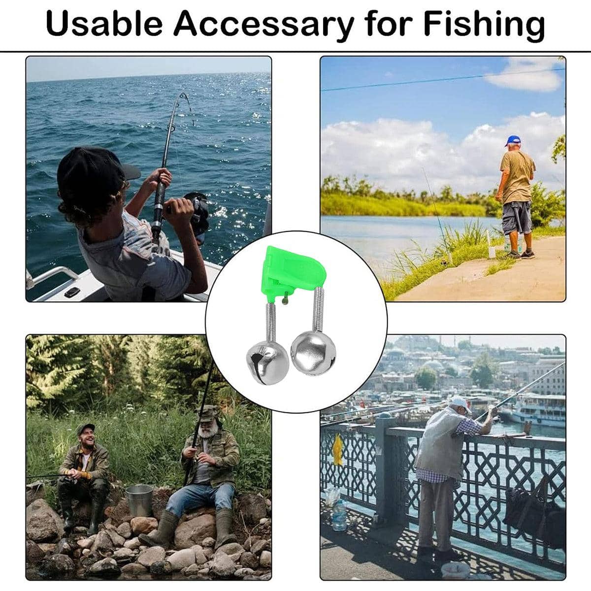 Fishing Bite Alarm Bells with Plastic Rod Clip, Pack of 50 - view 4