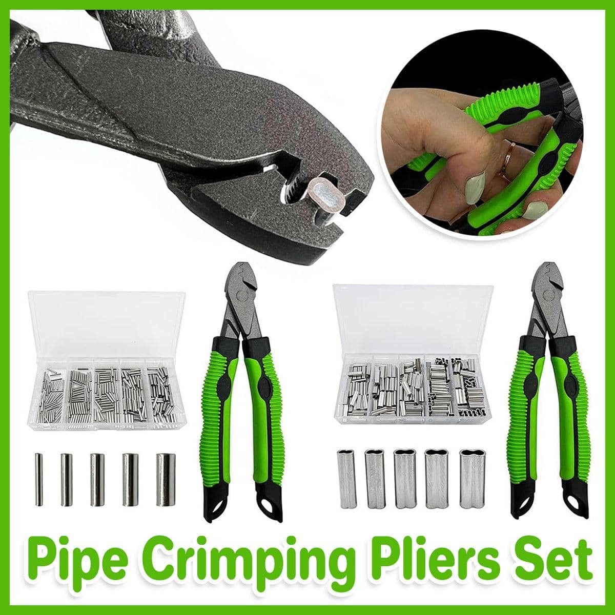 Fishing Line Crimping Pliers Set with Copper Ferrules - Single Hole - view 2