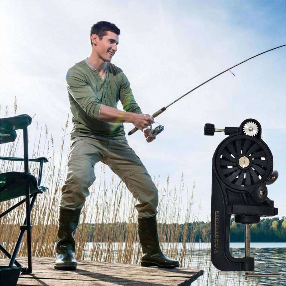 Fishing Line Spooler Reel Winder with Clamp, Portable Spooling Station - view 4
