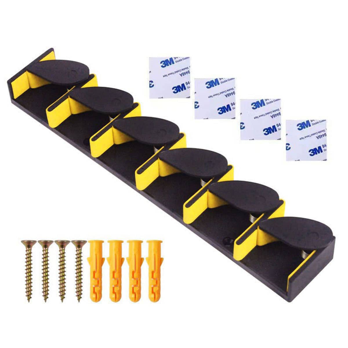 Fishing Rod Display Rack Vertical Horizontal Plastic Bracket for 6 Rods - Yellow