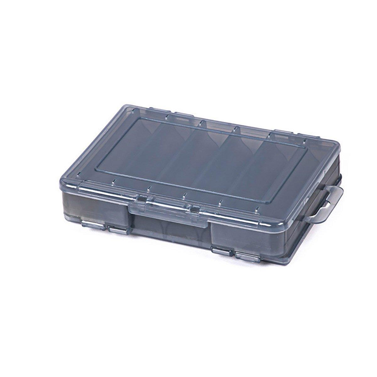 Fishing Tackle Box with 14 Compartments - Grey, Small (13.8 x 10 cm)