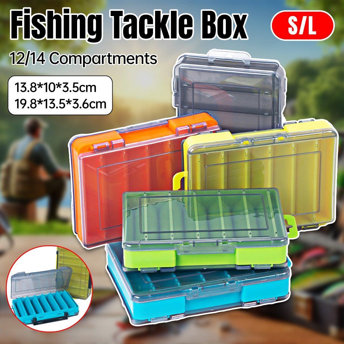Fishing Tackle Box with 14 Compartments - Orange, Small (13.8 x 10 cm) - view 2