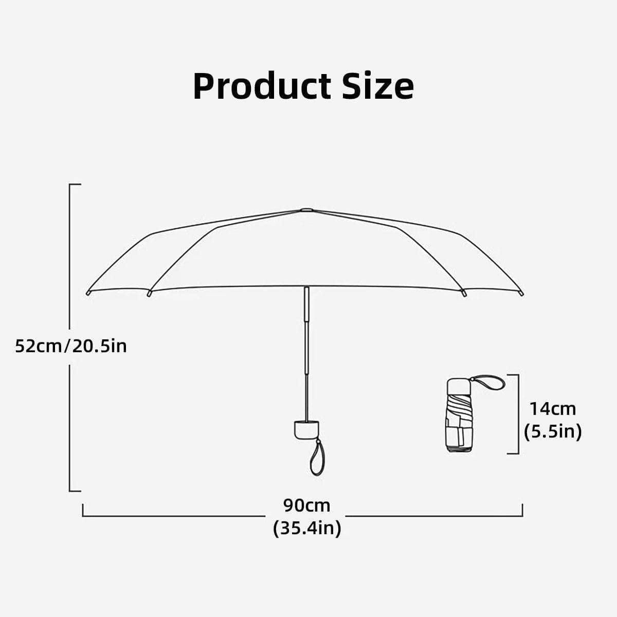 Five-Fold Sun Protection Umbrella with Storage Case - Light Pink - view 4
