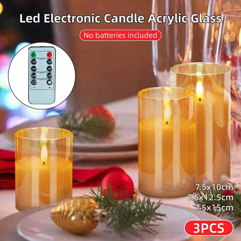 Flameless LED Christmas Candle Lamps with Remote, Set of 3