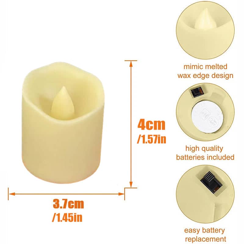 Flameless LED Votive Tea Light Candles for Weddings and Church Decoration - Pack of 48 - view 4