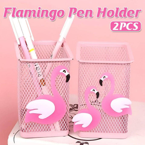 Flamingo Pen Holder - Pink, 2 Pack