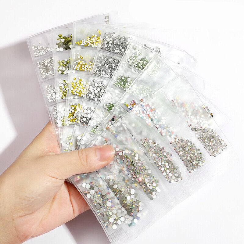 Flat Back Glass Nail Art Rhinestones - Yellow, Approx 1440 Pieces - view 4