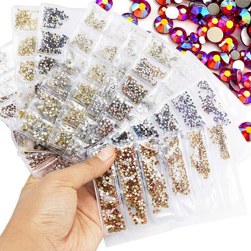 Flat Bottom Glass Nail Art Rhinestones, About 1440 pcs - Aurora - view 7