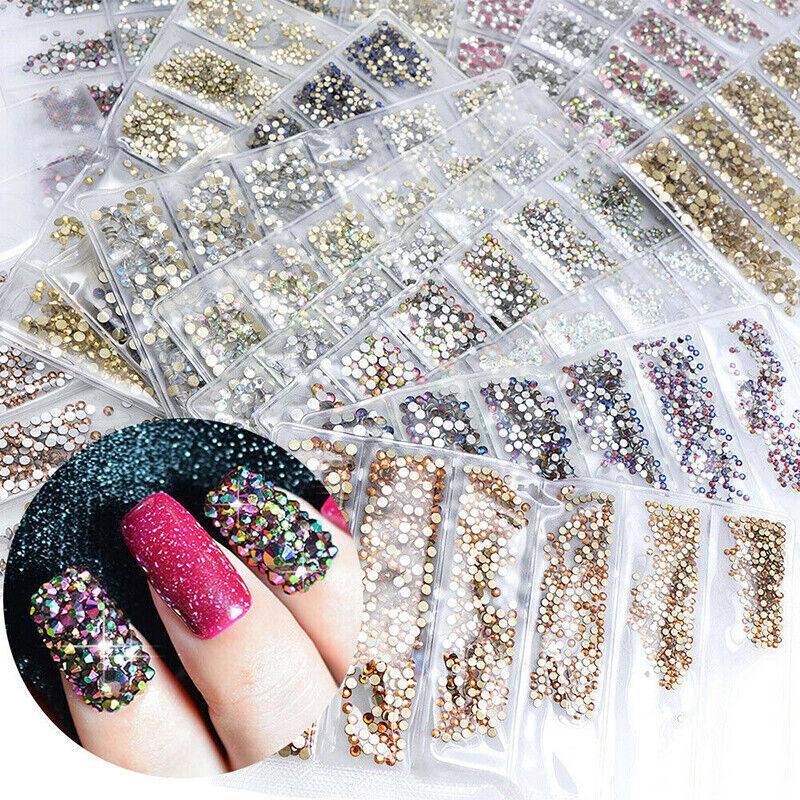 Flat Bottom Glass Nail Art Rhinestones, About 1440 pcs - Aurora - view 9