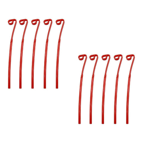 Flexible Plastic Lawn Mower Replacement Blades, Pack of 10 - Red