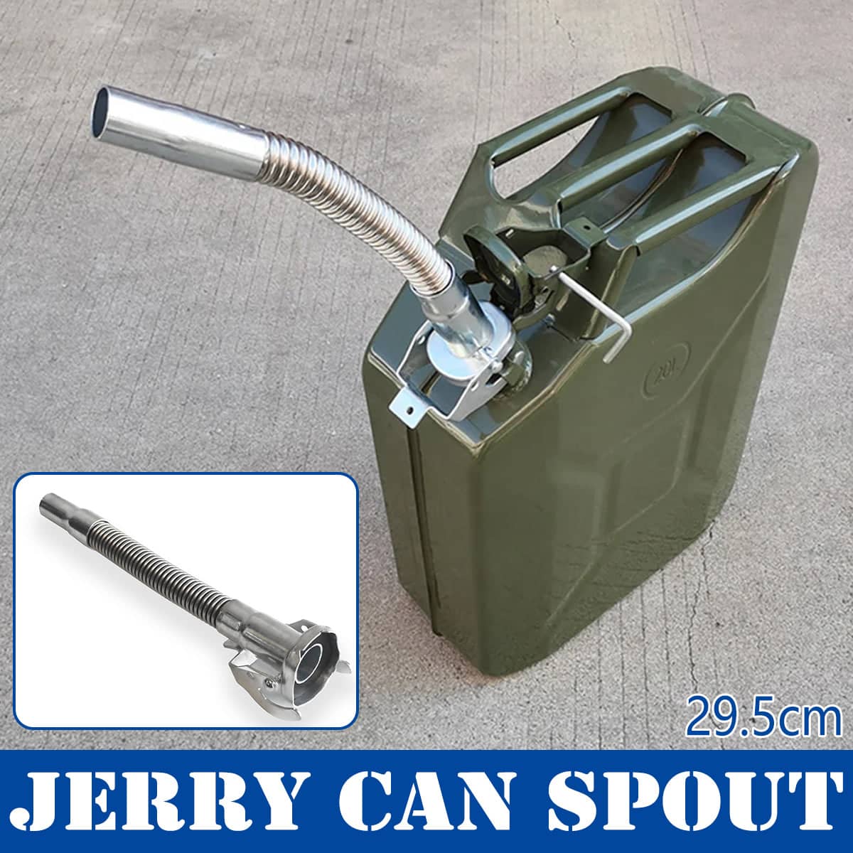 Flexible Stainless Steel Oil Spout Nozzle with Clip-On Head for Jerry Cans