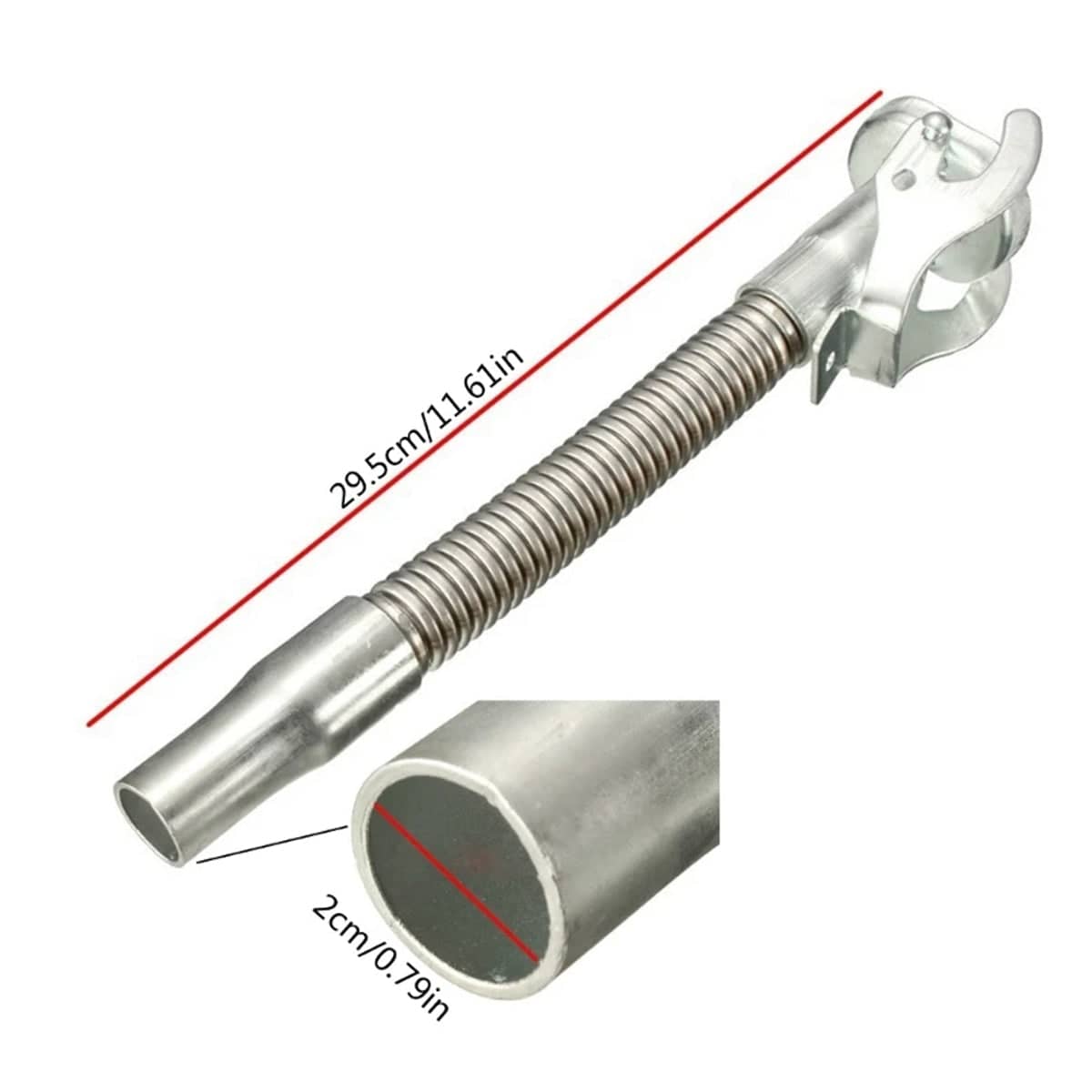 Flexible Stainless Steel Oil Spout Nozzle with Clip-On Head for Jerry Cans - view 3