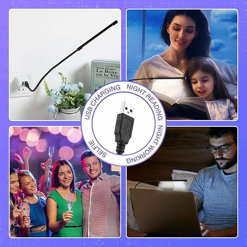Flexible USB Reading Light with 10 LEDs for Keyboard and Laptop - Silver - view 5