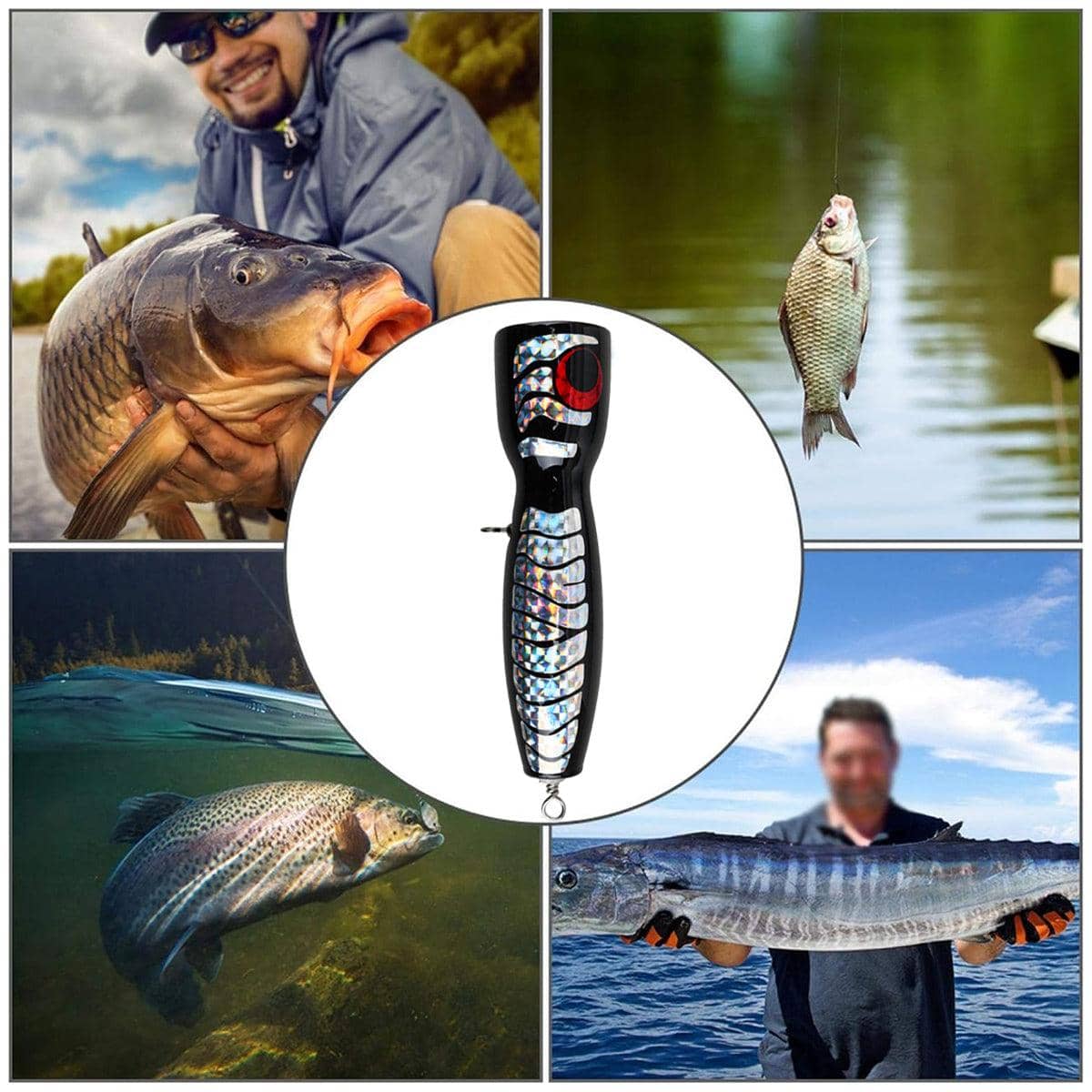Floating Wood Fishing Lure 19 cm - Red and Silver - view 5