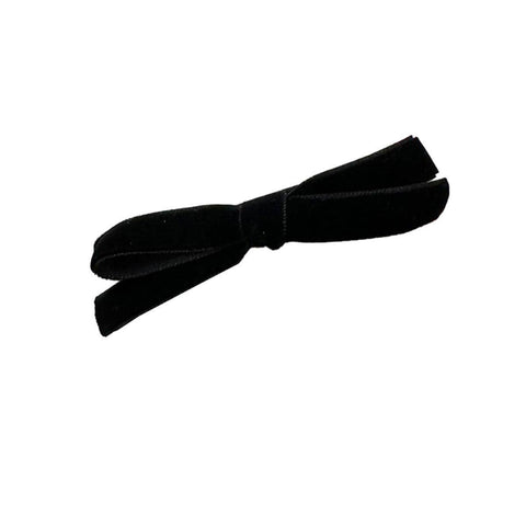 Flocking Velvet Bow Hair Clip for Girls - Black