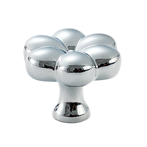 Flower Cabinet Knob for Wardrobes and Drawers - Silver