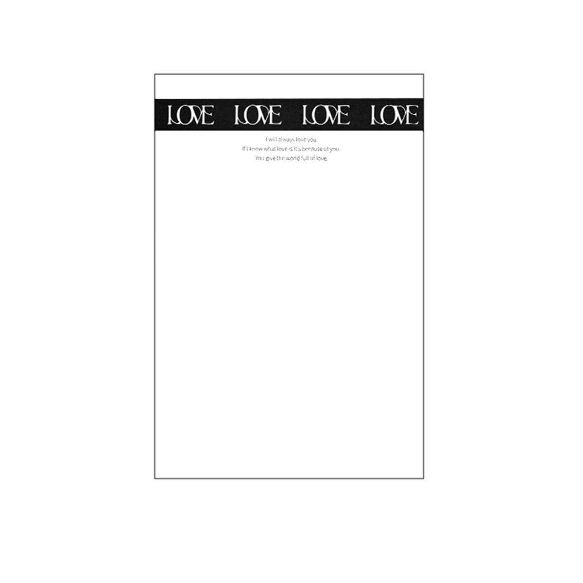 Flower Wrapping Paper, 100 Sheets - Black Love Band Print