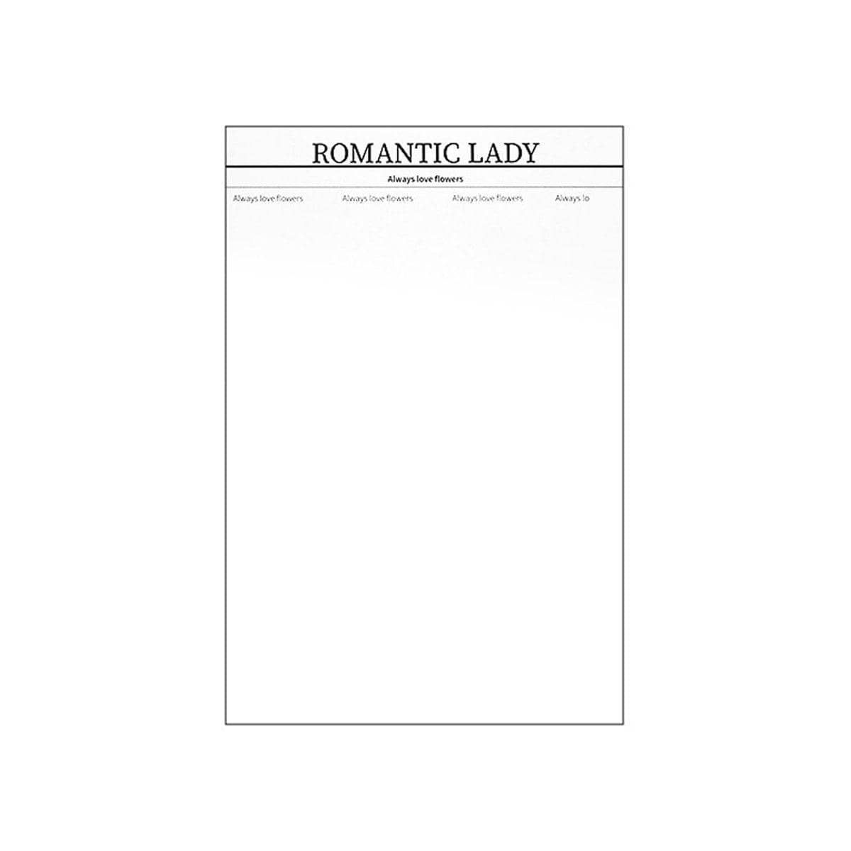 Flower Wrapping Paper, 100 Sheets - Romantic Lady Black Print