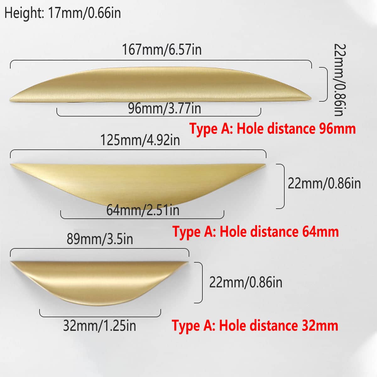 Flush Square Cabinet Pull Handle in Pure Copper - Brushed Gold - view 4