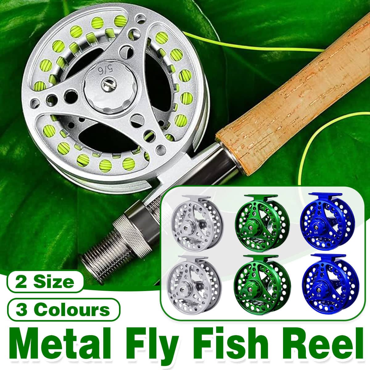 Fly Fishing Reel, CNC Aluminium Front Drag - Silver, 5-6 Weight - view 2