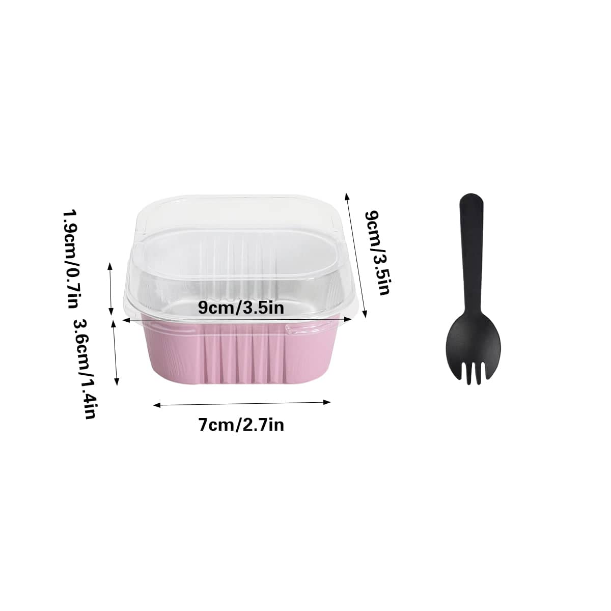 Foil Dessert Cups with Clear Lid and Spork, Pack of 200 - view 3