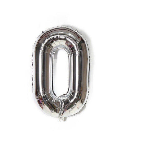 Foil Number Balloon 100cm (40 Inch) for Birthdays and Parties - Silver 0