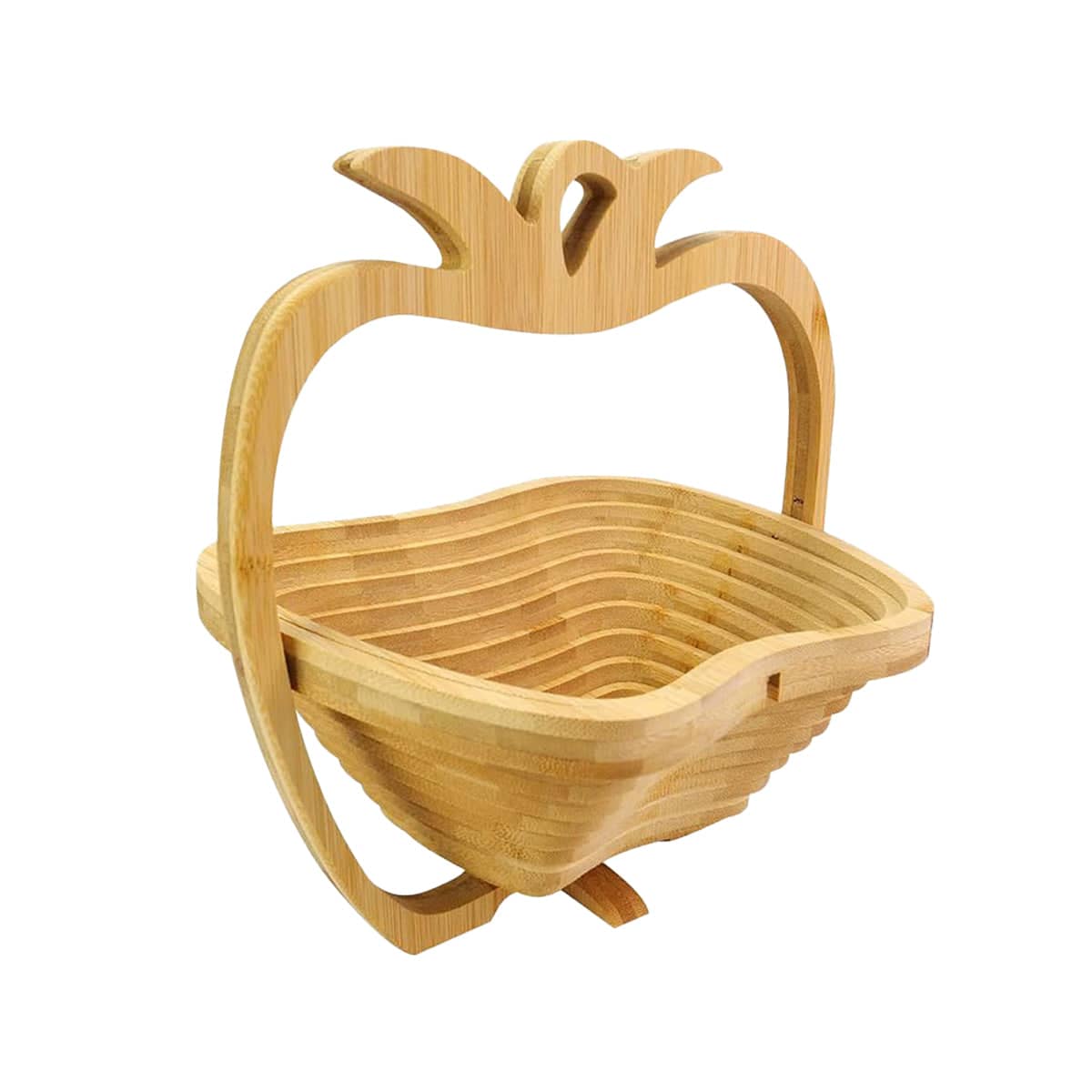 Foldable Bamboo Decorative Basket, 26 x 14 x 30 cm - Pineapple Shape