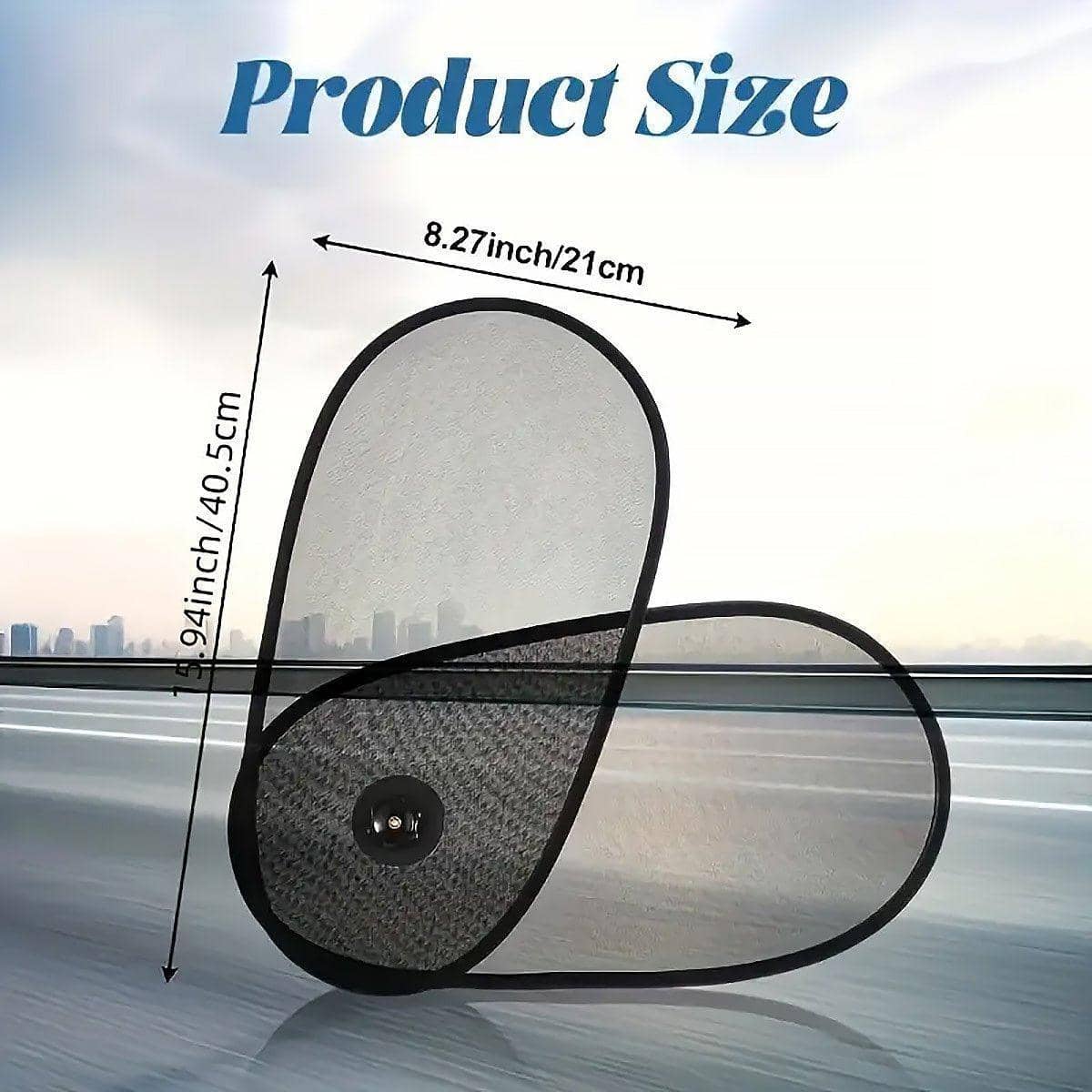 Foldable Car Side Window Sunshade with Suction Cup, 180 Degree Rotation - view 3