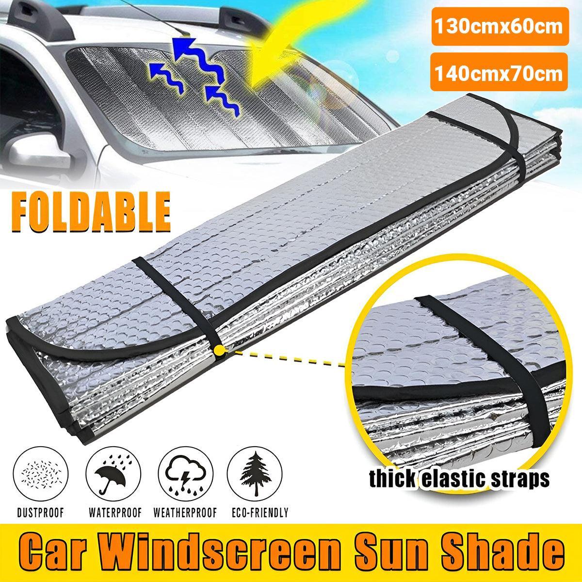 Foldable Car Windscreen Sun Shade - 130 x 60 cm, Silver - view 2
