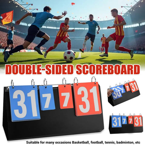 Foldable Detachable 4-Digit Sports Scoreboard for Football, Badminton and Tennis