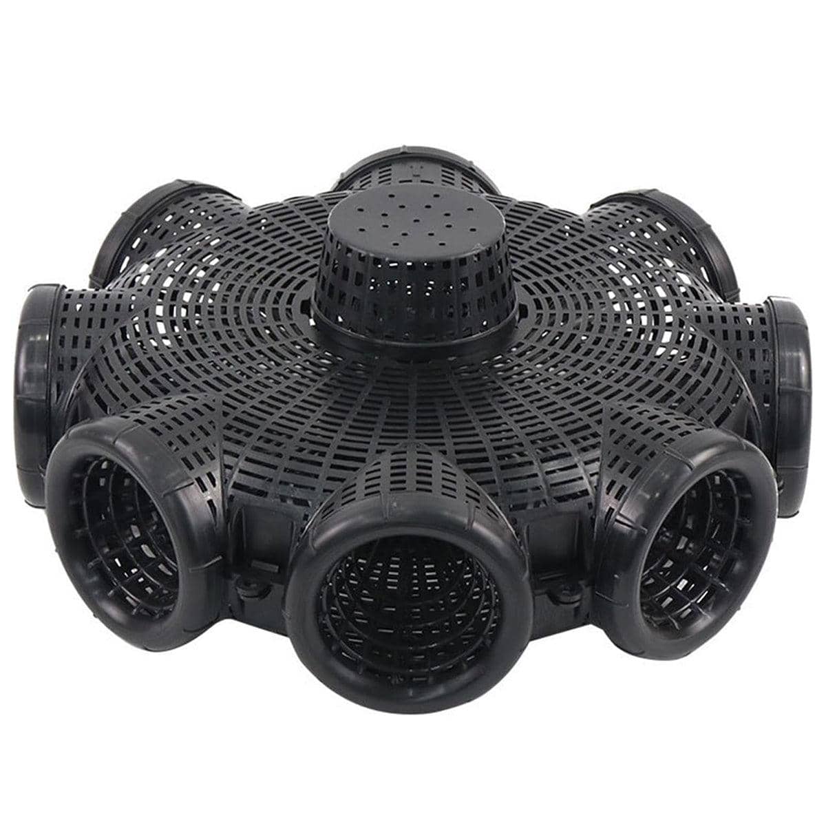 Foldable Eight-Hole Eel Cage Fish Trap, Lobster and Crab Catcher, Black - view 2