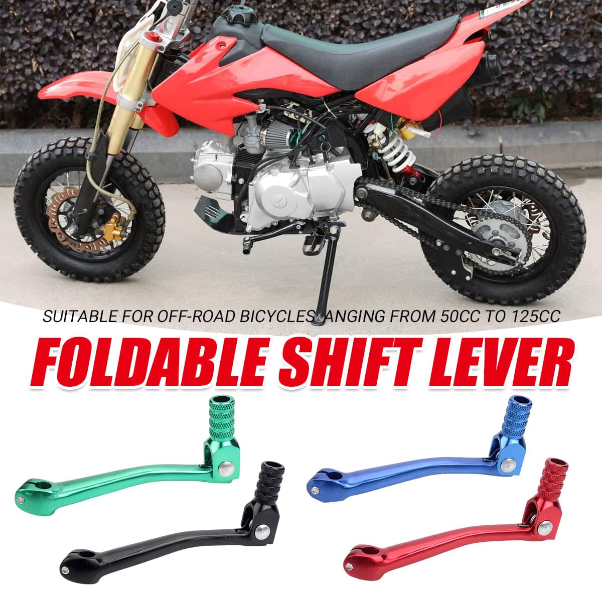 Foldable Gear Shift Lever for 50-250cc Pit Dirt Bikes - Black - view 2
