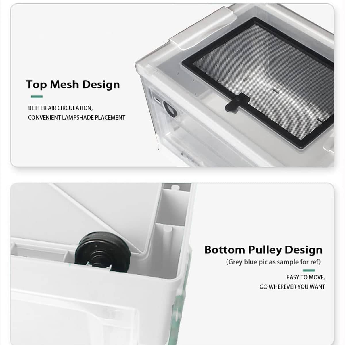 Foldable Hamster Breeding Box, Clear Small Pet Habitat with Mesh Top - view 5