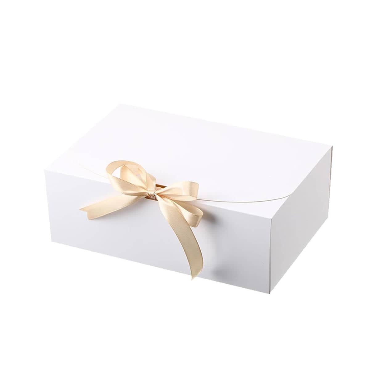 Foldable Holiday Party Gift Boxes Festive Packaging Box Set White - Pack of 20