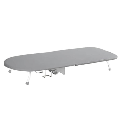 Foldable Ironing Board with Iron Holder and Wall Mount, Compact Laundry Press - Grey and White