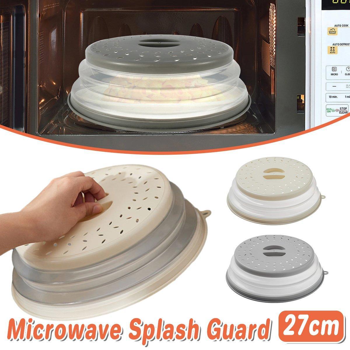 Foldable Microwave Food Cover Splash Guard with Steam Vents - Grey - view 2