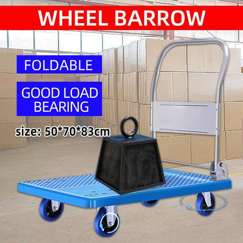 Foldable Platform Trolley Hand Truck with Castor Wheels, 150 kg